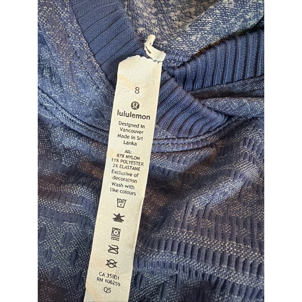 Lululemon Rest Less Blue Activewear Hoodie Pullover Size 8 Athletic Lightweight - Picture 3 of 3